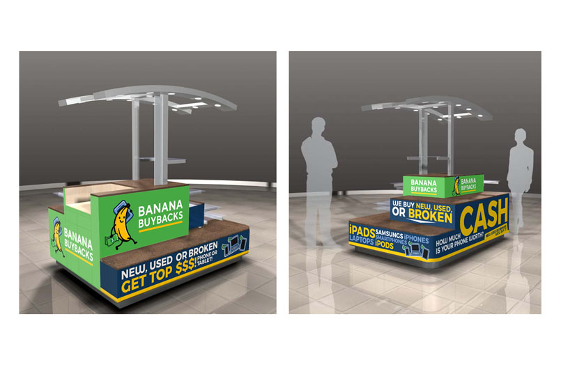 Banana Buybacks kiosk wrap design