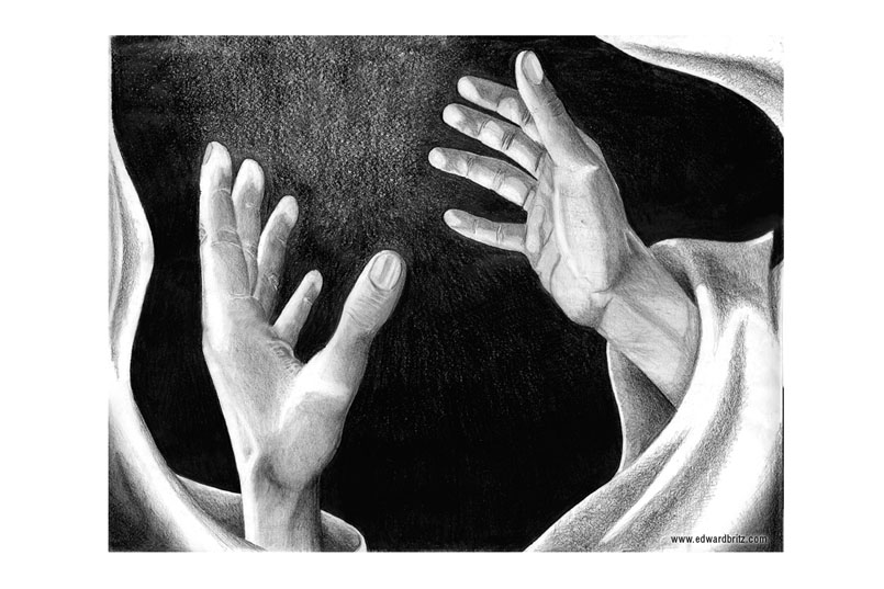 Pencil and charcoal illustration